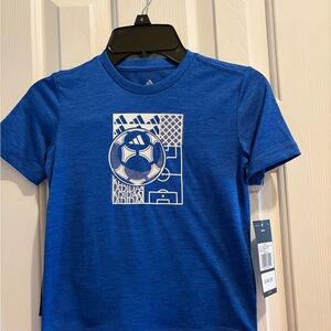 Adidas Kids Royal Blue Soccer Graphic Tee and short set